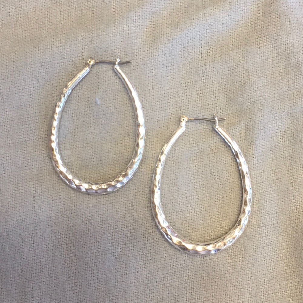 Beautiful Hammered Silver Earrings